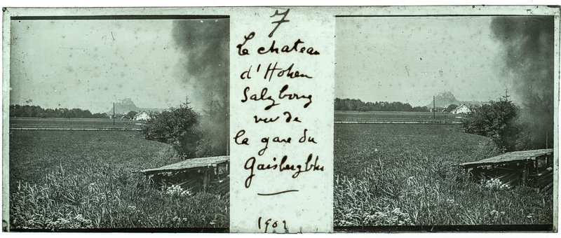 7 - Le chateau d'Hohen Salzbourg vu de la gare du Gaisberg bhu - 1902 — Autriche-Salzbourg — 1902