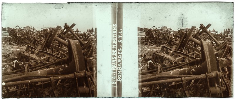 1814 - Trains de munitions bombardés S.T.L — 1814