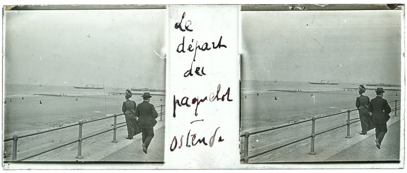 Le départ du paquebot - Ostende — Belgique-Ostende plage -