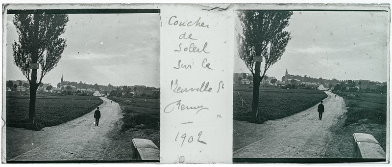 Couché de soleil sur la Neuville St Rémy - 1902 — France-Neuville-saint-Rémy — 1902